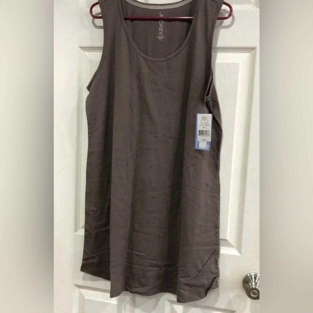 Jockey Women’s XL Long Sleep Shirt Taupe NWT Tank Top